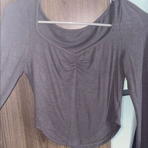 Garage Gray Ruched 3/4 Sleeve Blouse
